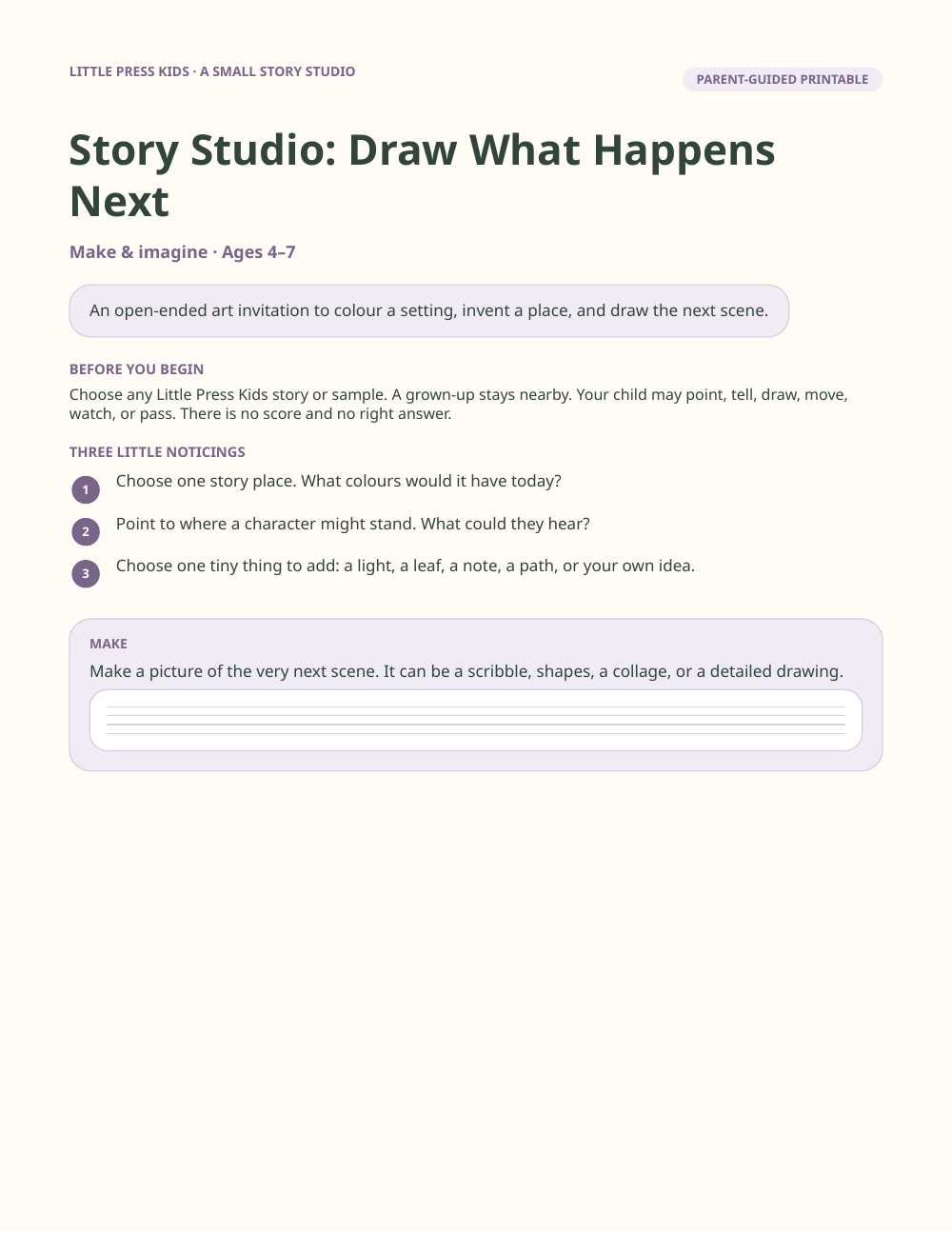 Preview page from Story Studio: Draw What Happens Next