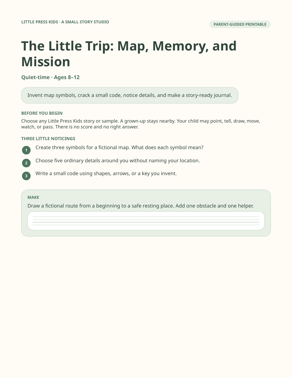 Preview page from The Little Trip: Map, Memory, and Mission